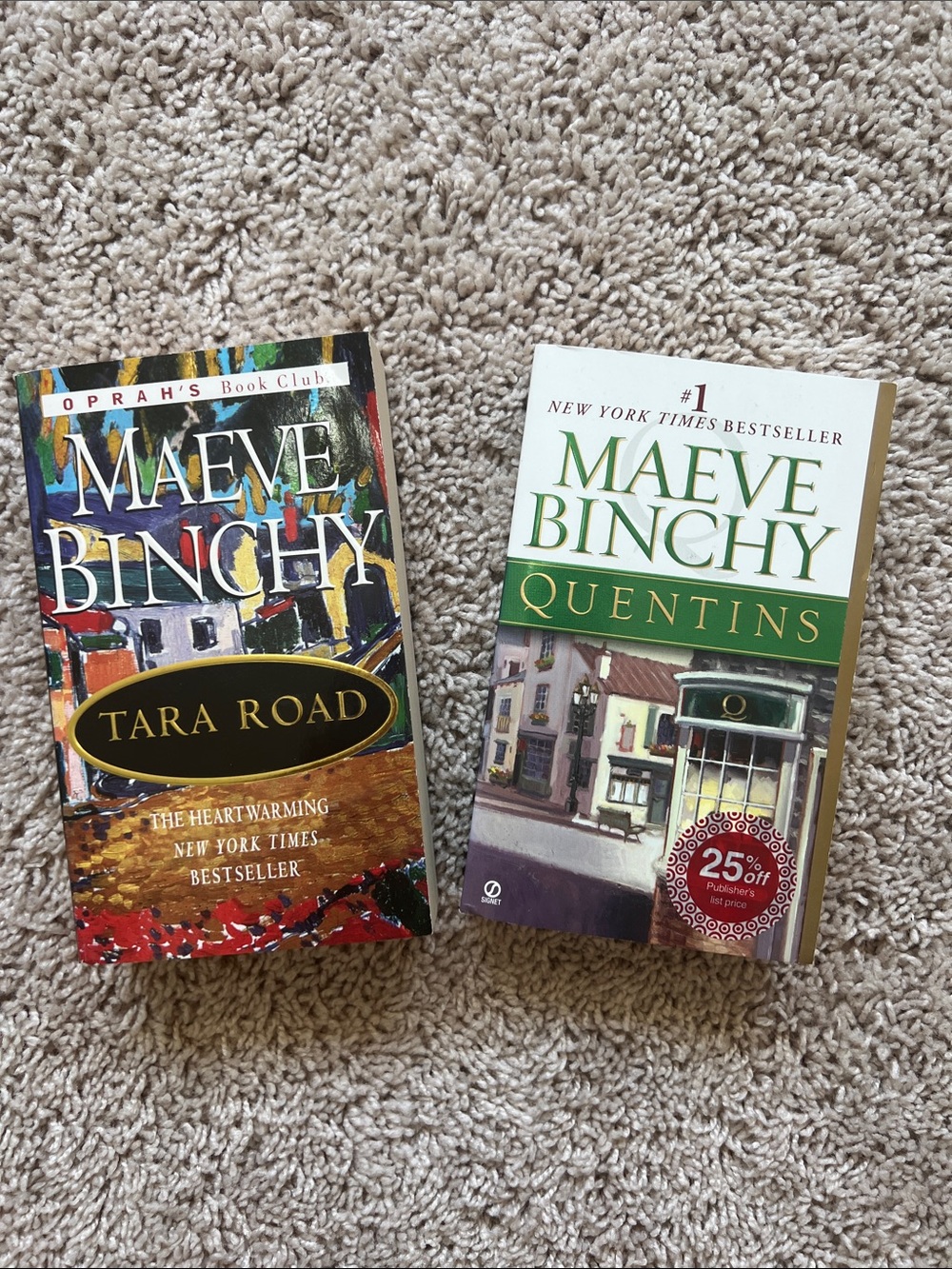 Maeve Binchy - Tara Road & Quentins Paperback Book Set